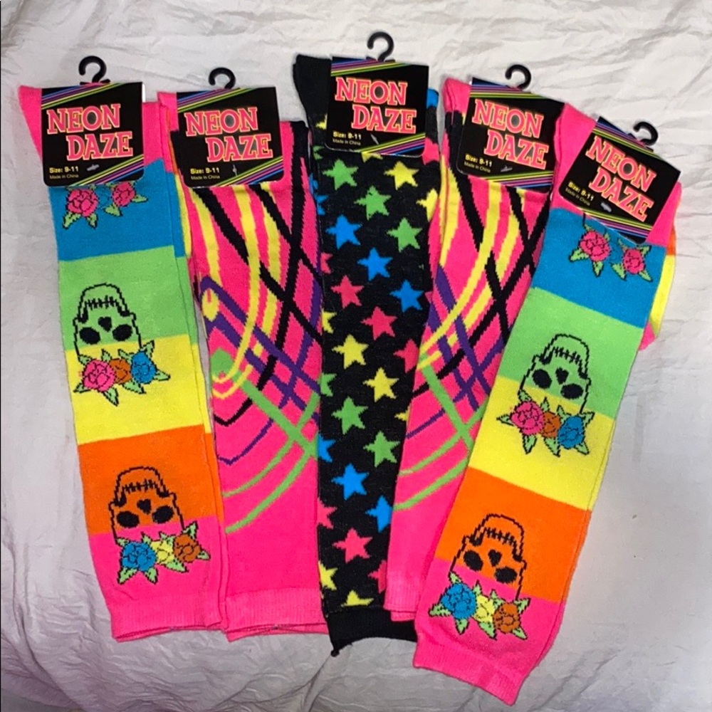 ⭐️🌟🎁Fun Tall Neon Socks! 🎁⭐️